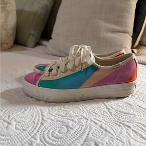 Keds x kate Spade New York Triple kick rainbow lace-up sneakers women's size 7